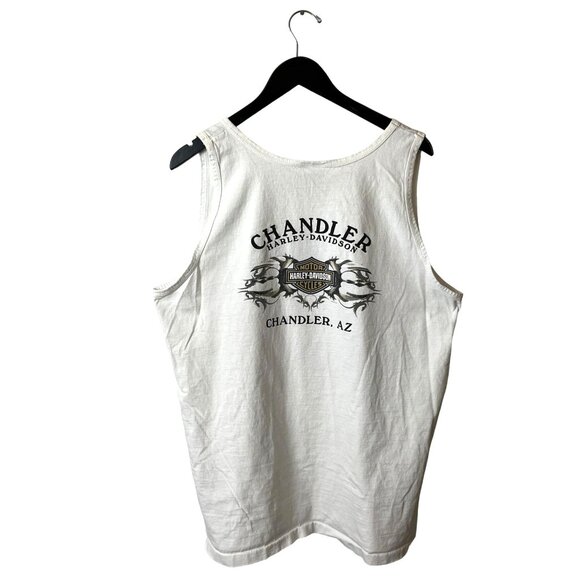 Vintage Y2K Harley Davidson Chandler AZ Tank Top Extra Large XL Adult White - Picture 3 of 16